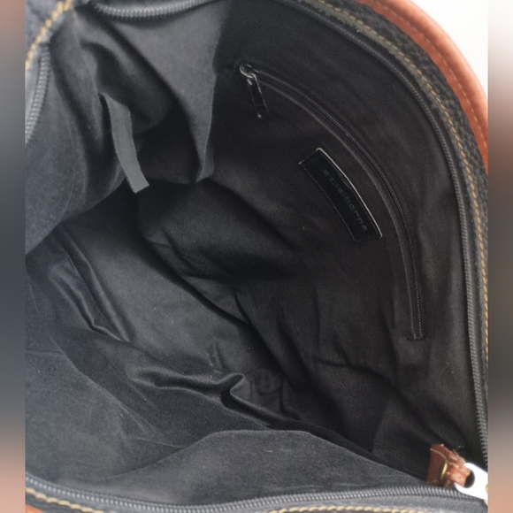 Vintage Liz Claiborne Black Pebbled Leather Large Crossbody - Picture 11 of 12